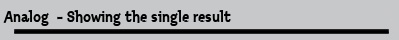 Analog  - Showing the single result