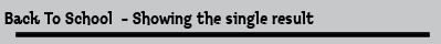 Back To School  - Showing the single result