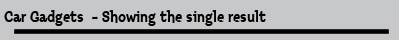 Car Gadgets  - Showing the single result
