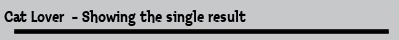 Cat Lover  - Showing the single result