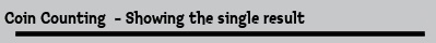 Coin Counting  - Showing the single result