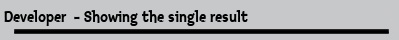 Developer  - Showing the single result