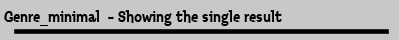 Genre_minimal  - Showing the single result