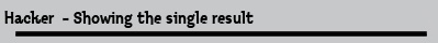 Hacker  - Showing the single result