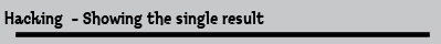 Hacking  - Showing the single result