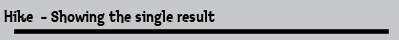 Hike  - Showing the single result