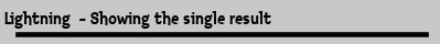Lightning  - Showing the single result