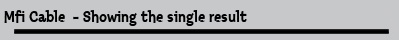 Mfi Cable  - Showing the single result