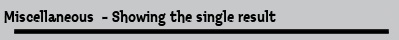 Miscellaneous  - Showing the single result