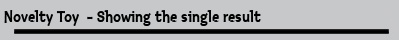 Novelty Toy  - Showing the single result