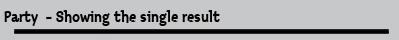 Party  - Showing the single result