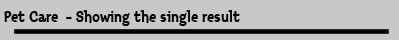 Pet Care  - Showing the single result