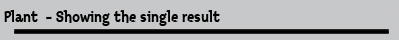 Plant  - Showing the single result