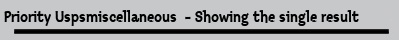 Priority Uspsmiscellaneous  - Showing the single result