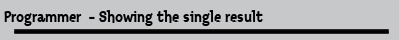 Programmer  - Showing the single result