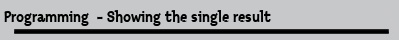 Programming  - Showing the single result