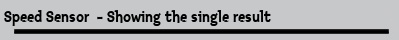 Speed Sensor  - Showing the single result