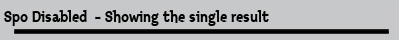 Spo Disabled  - Showing the single result
