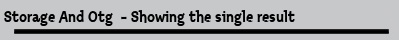 Storage And Otg  - Showing the single result