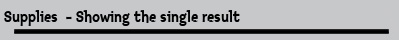 Supplies  - Showing the single result