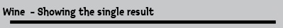 Wine  - Showing the single result
