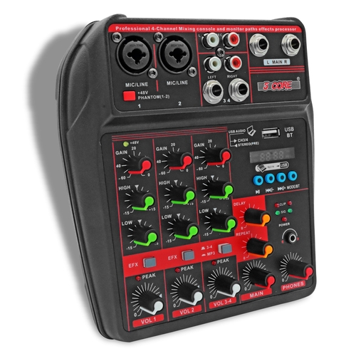 5 Core Audio Mixer 4 Channel - Bluetooth USB - $23