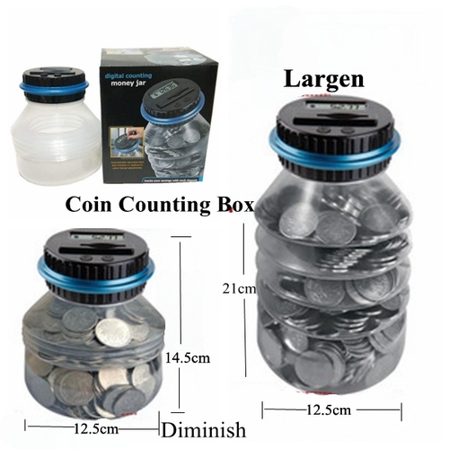 Foldable Money Saving Box Coin Counting LCD Display - $19