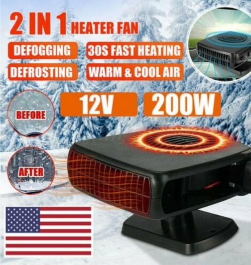 Powerful 200W 2 in 1 Car Heater Windshield Defroster - $32