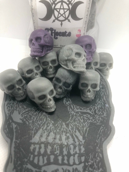 Necromancy mini skull wax melts goth Halloween gift tarts - $9